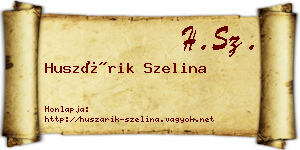 Huszárik Szelina névjegykártya
